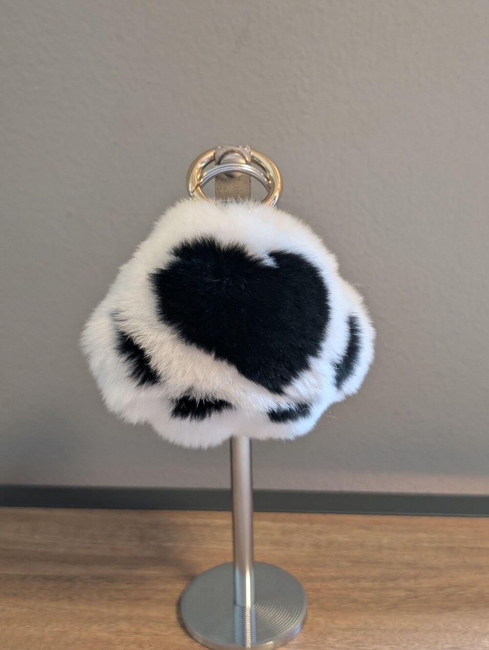 Fluffy Cat Paw Plush Keychain Heart Paw Pad Pom Pom Kawaii Bag Charm Keyring